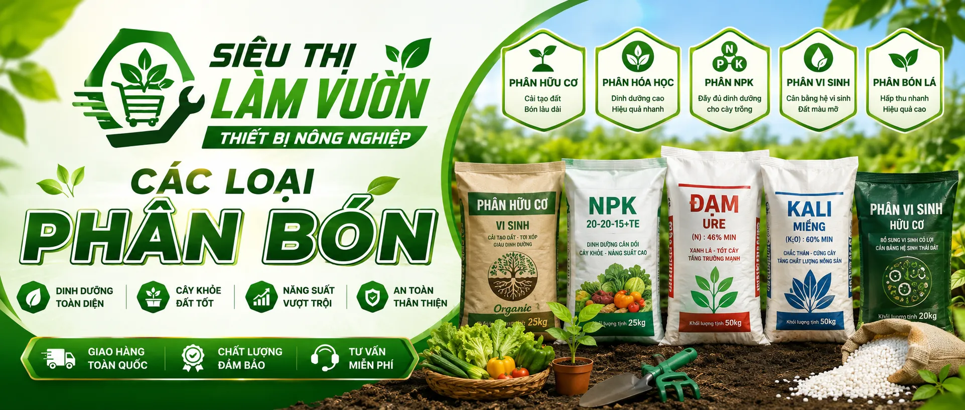 Banner Khuyến Mãi Siêu Thị Làm Vườn