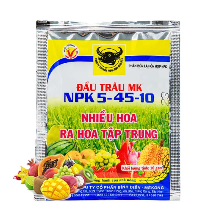 Phân Bón Đầu Trâu MK, NPK 5-45-10, Gói 10Gr